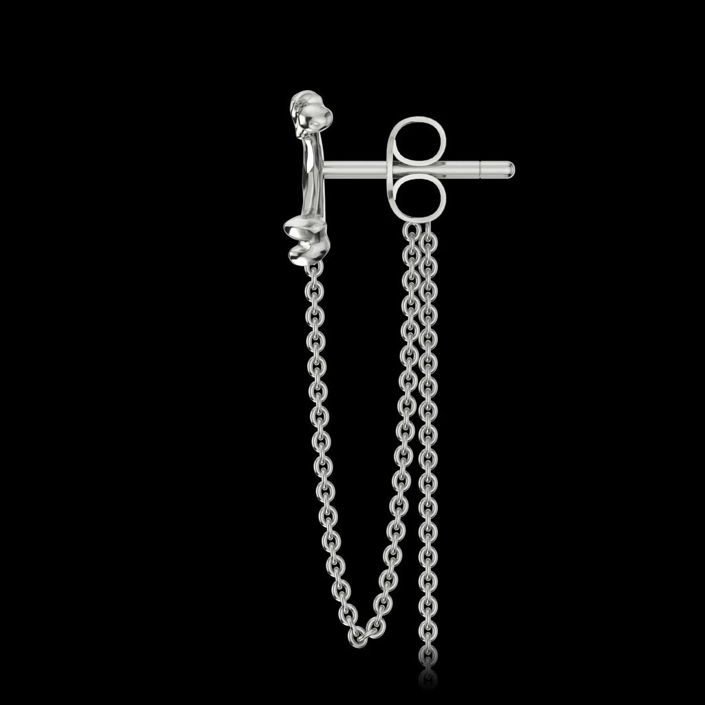 エメラルダス ピアス – クロスボーン＆チェーン 925シルバー製ハンドメイド