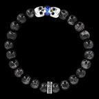 HEAD2HEAD ブレスレット｜ブラックインペリアルジャスパー × ホタル® × シルバー925 スカル & リング