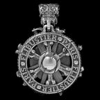 ソルティフェイト ペンダント – 925シルバー製 スカル＆舵輪デザイン