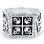 「死」リング – スカル＆漢字デザイン・シルバー925製タリスマン